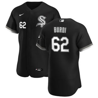 Men's Chicago White Sox #62 Zack Burdi Black Alternate 2020 Authentic Player Baseball Jersey