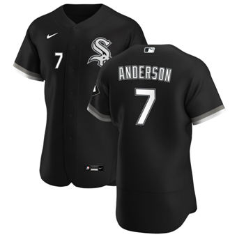 Men's Chicago White Sox #7 Tim Anderson Black Alternate 2020 Authentic Player Baseball Jersey