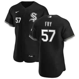 Men's Chicago White Sox #57 Jace Fry Black Alternate 2020 Authentic Player Baseball Jersey