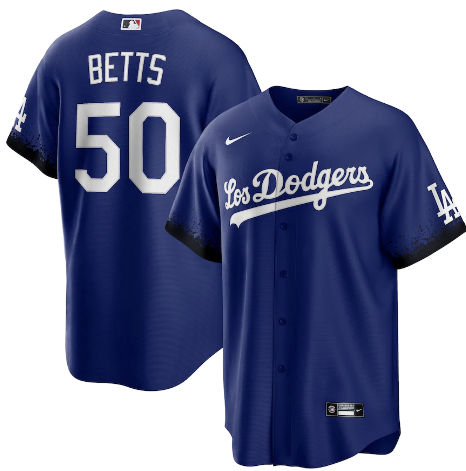 MLB Dodgers 50 Mookie Betts Royal 2021 City Connect Flexbase Men Jersey