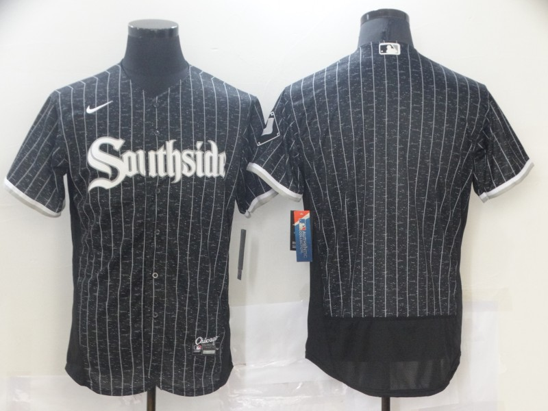 MLB White Sox Southside Blank Black 2021 City Connect Flexbase Men Jersey