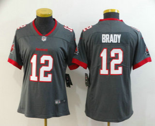 Women's Tampa Bay Buccaneers #12 Tom Brady Gray 2020 NEW Vapor Untouchable Stitched NFL Nike Limited Jersey