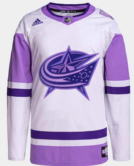 Columbus blue jackets 2021 hockey fights cancer jersey