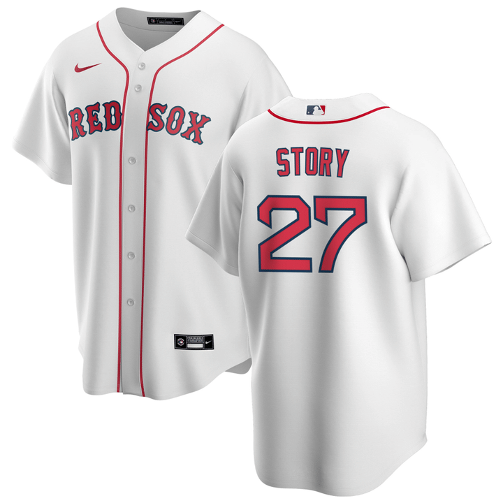 Trevor Story #27 Boston Red Sox Home Custom Men Jersey - White