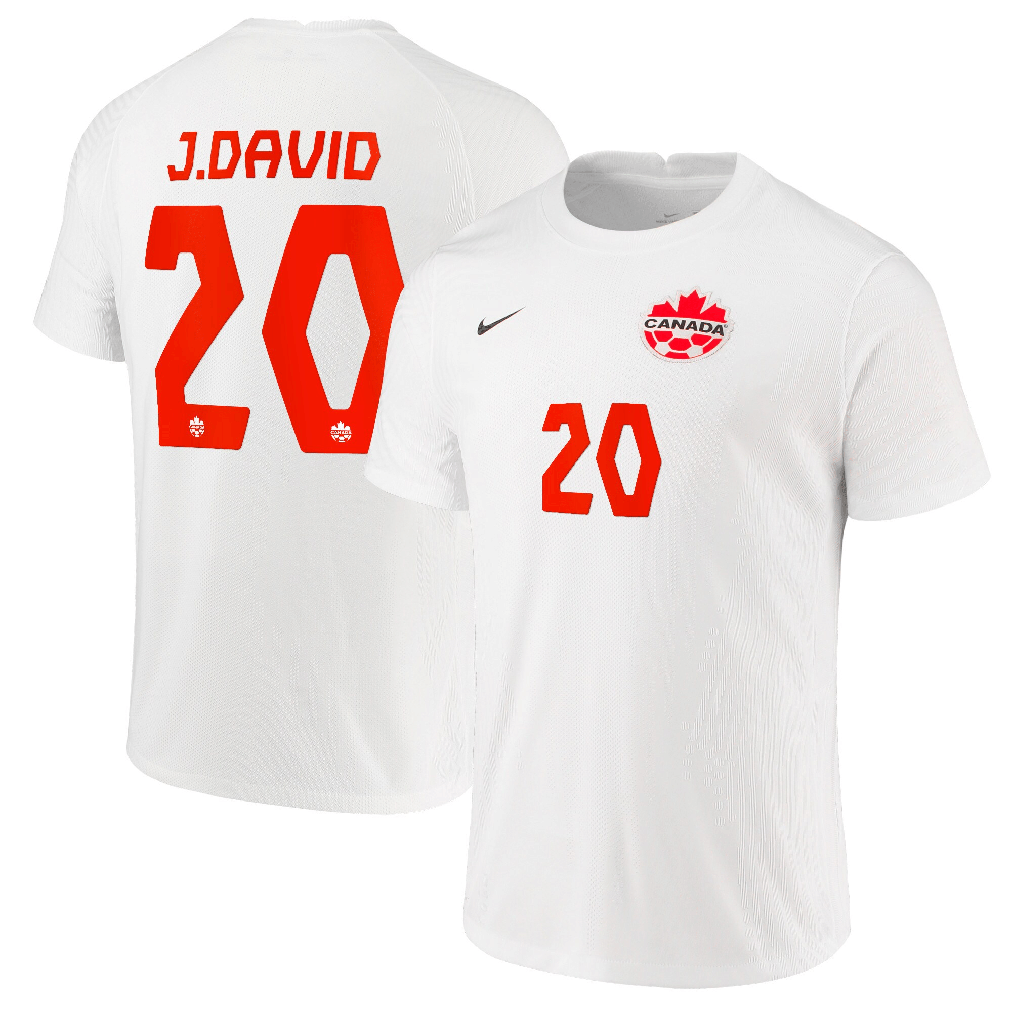 Canada National Team 2022 Qatar World Cup Jonathan David #20 White Away Men Jersey