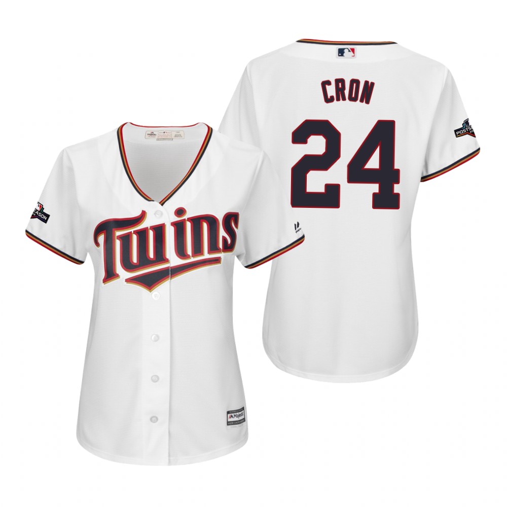 Women's C.J. Cron Minnesota Twins White 2019 Postseason Cool Base Jersey