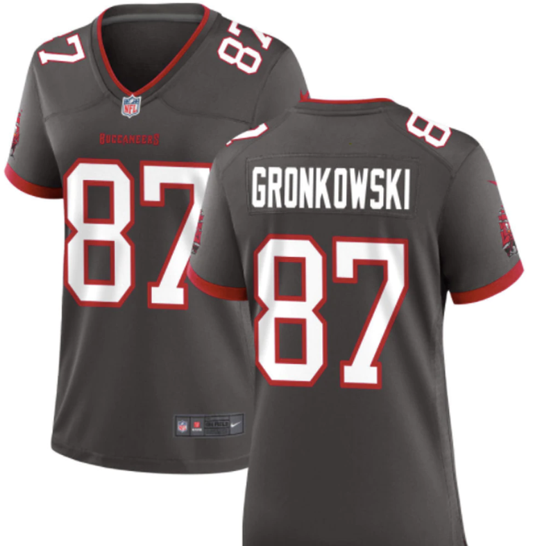 Men's Tampa Bay Buccaneer #87 Rob Gronkowski Pewter Jersey