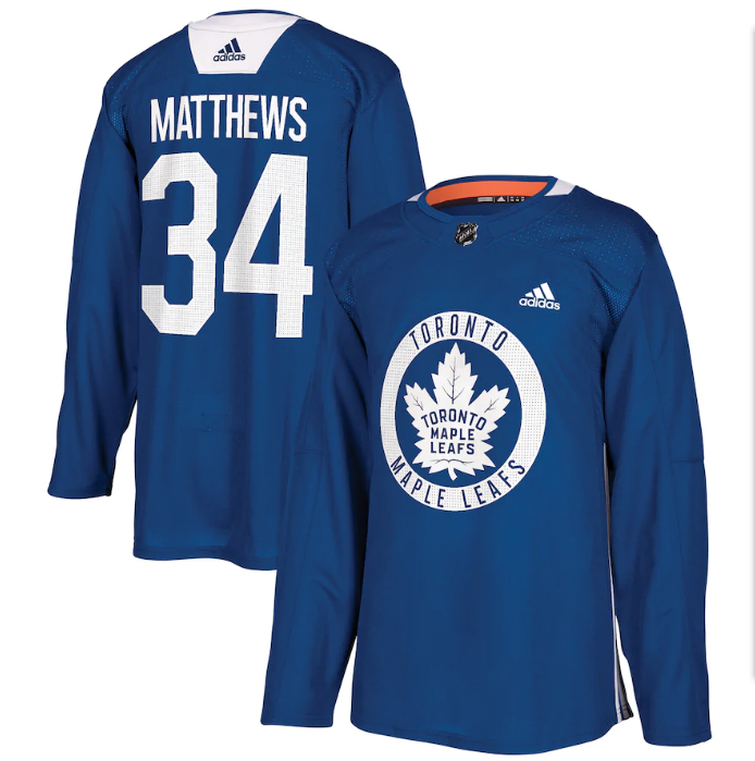 National Hockey League NHL Men's Toronto Maple Leafs Auston Matthews adidas Royal Practice Player Jersey National Hockey League Jerseys