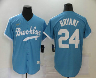 Los Angeles Dodgers #24 Kobe Bryant Light Blue Stitched MLB Cool Base Cooperstown Collection Nike Jersey