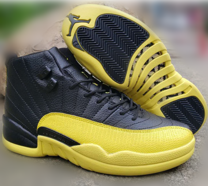 Men's Running Weapon Air Jordan 12 Yellow Shoes-ID250