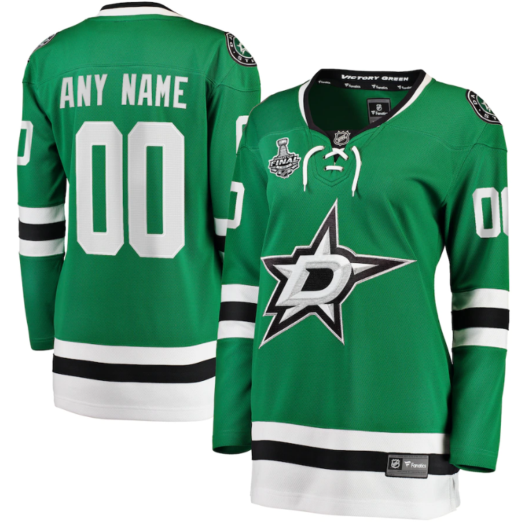 Women's Dallas Stars Fanatics Branded Green 2020 Stanley Cup Final Bound Home Custom Breakaway Jersey