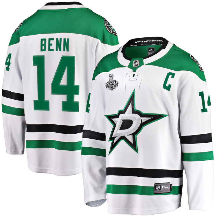 Men's Dallas Stars Jamie Benn Fanatics Branded White 2020 Stanley Cup Final Bound Away Player Breakaway Jersey