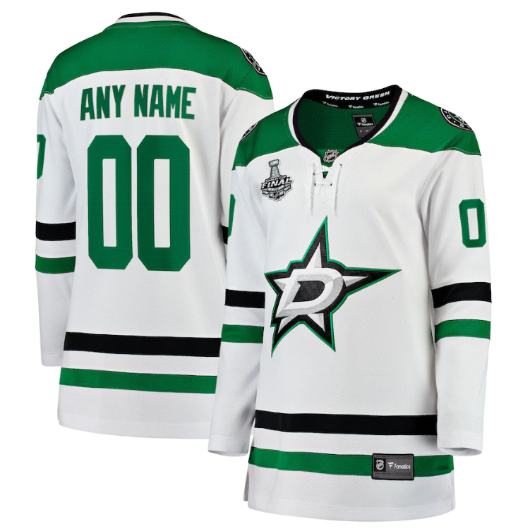 Women's Dallas Stars Fanatics Branded White 2020 Stanley Cup Final Bound Away Custom Breakaway Jersey