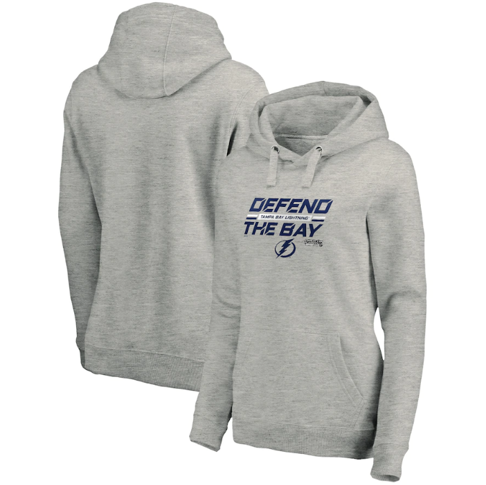 Women's Tampa Bay Lightning Fanatics Branded Heather Gray 2020 Stanley Cup Playoffs Bound Tilted Ice Pullover Hoodie