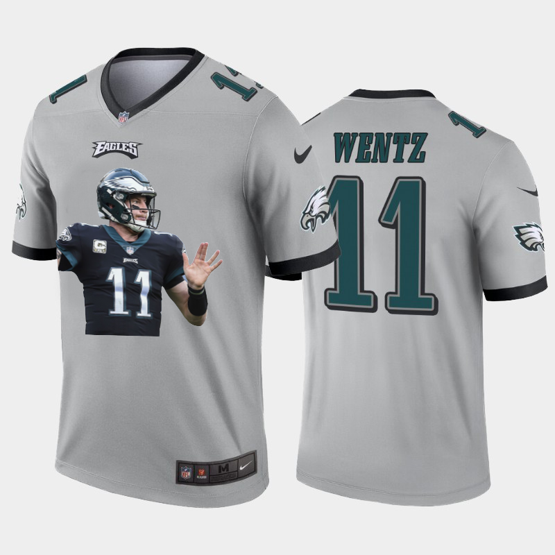 Philadelphia Eagles #11 Carson Wentz Nike Team Hero 1 Vapor Limited NFL Jersey Grey