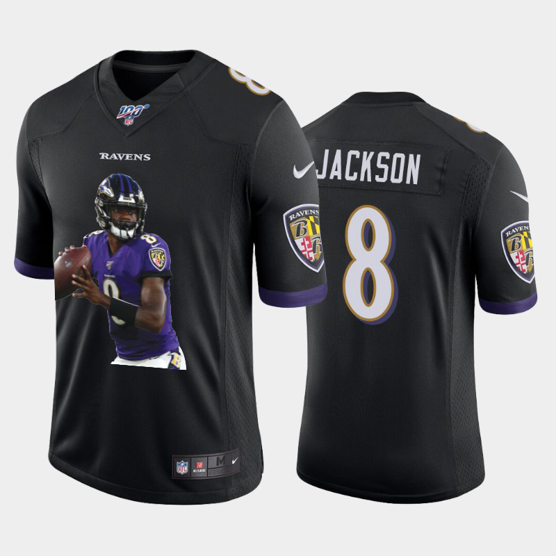 Baltimore Ravens #8 Lamar Jackson Nike Team Hero 2 Vapor Limited NFL 100 Jersey Black