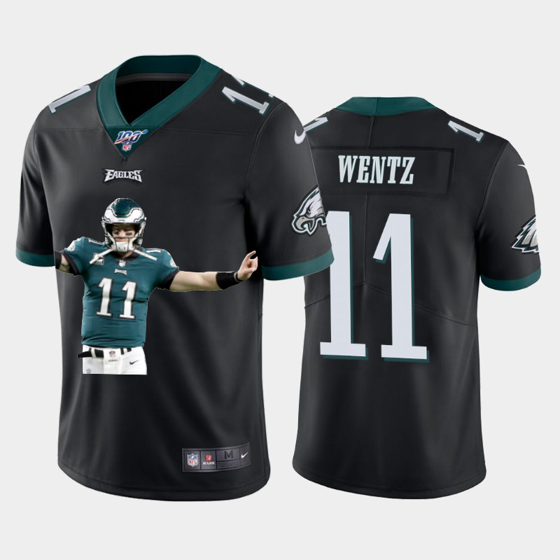 Philadelphia Eagles #11 Carson Wentz Nike Team Hero 3 Vapor Limited NFL 100 Jersey Black