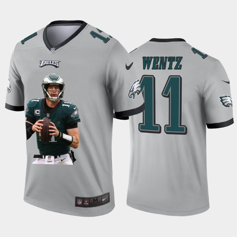 Philadelphia Eagles #11 Carson Wentz Nike Team Hero 2 Vapor Limited NFL Jersey Grey