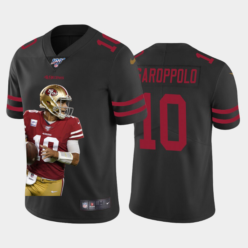 San Francisco 49ers #10 Jimmy Garoppolo Nike Team Hero Vapor Limited NFL 100 Jersey Black