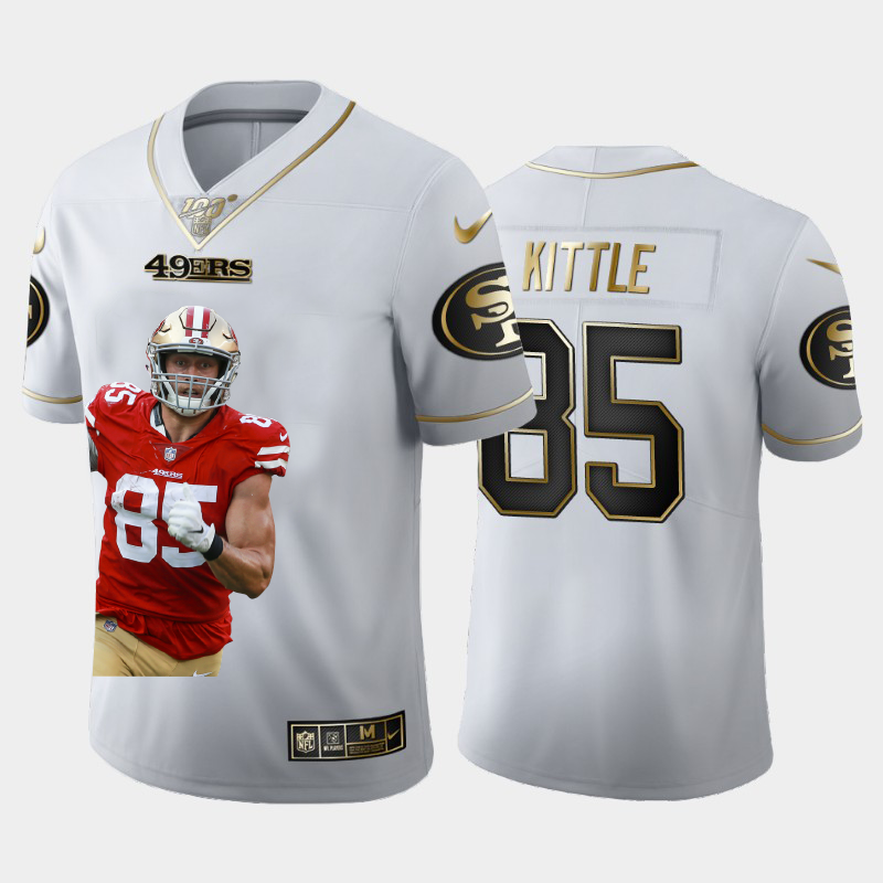 San Francisco 49ers #85 George Kittle Nike Team Hero 1 Vapor Limited NFL 100 Jersey White Golden