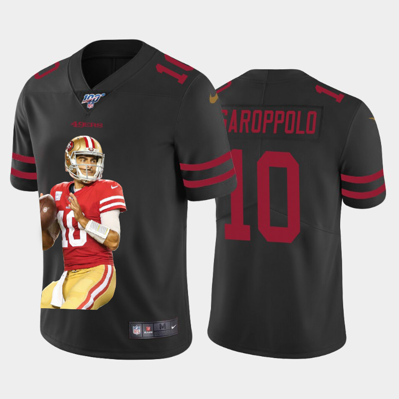 San Francisco 49ers #10 Jimmy Garoppolo Nike Team Hero 3 Vapor Limited NFL 100 Jersey Black