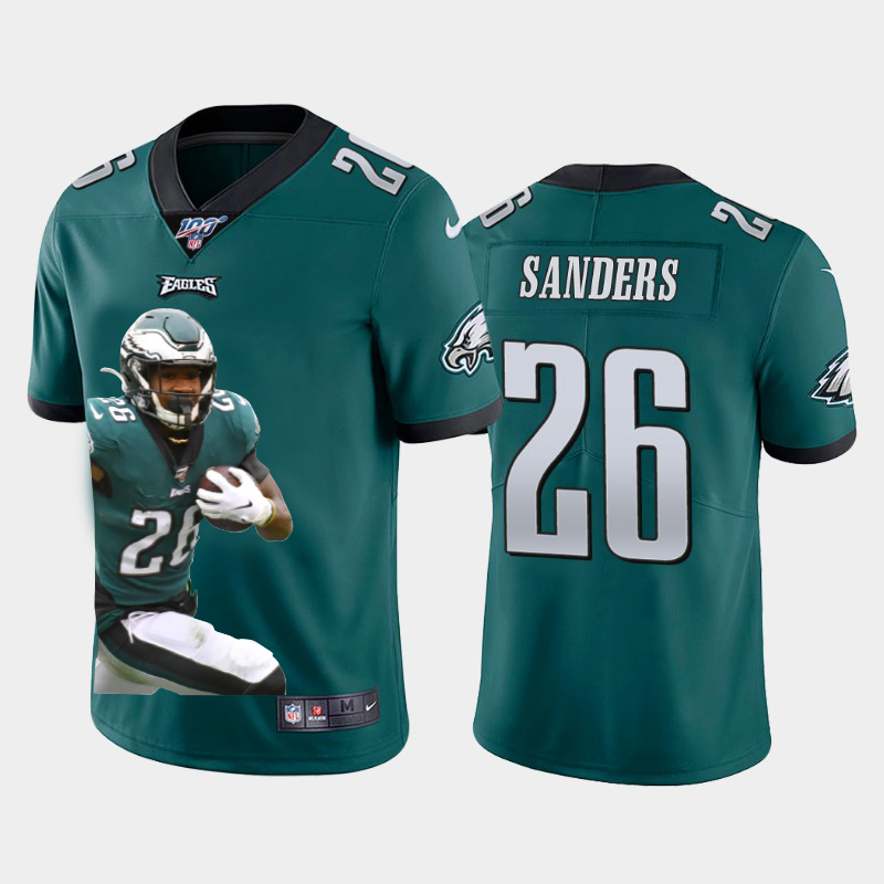 Philadelphia Eagles #26 Miles Sanders Nike Team Hero 3 Vapor Limited NFL 100 Jersey Green