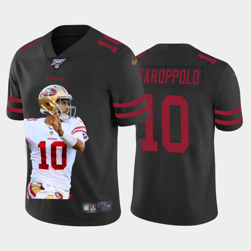 San Francisco 49ers #10 Jimmy Garoppolo Nike Team Hero 4 Vapor Limited NFL 100 Jersey Black