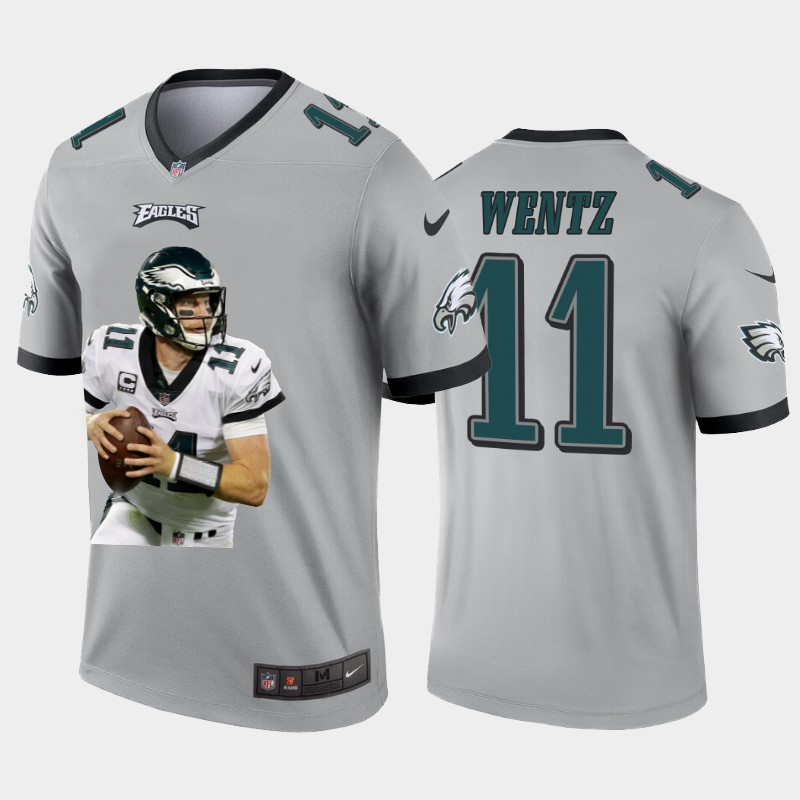 Philadelphia Eagles #11 Carson Wentz Nike Team Hero 3 Vapor Limited NFL Jersey Grey