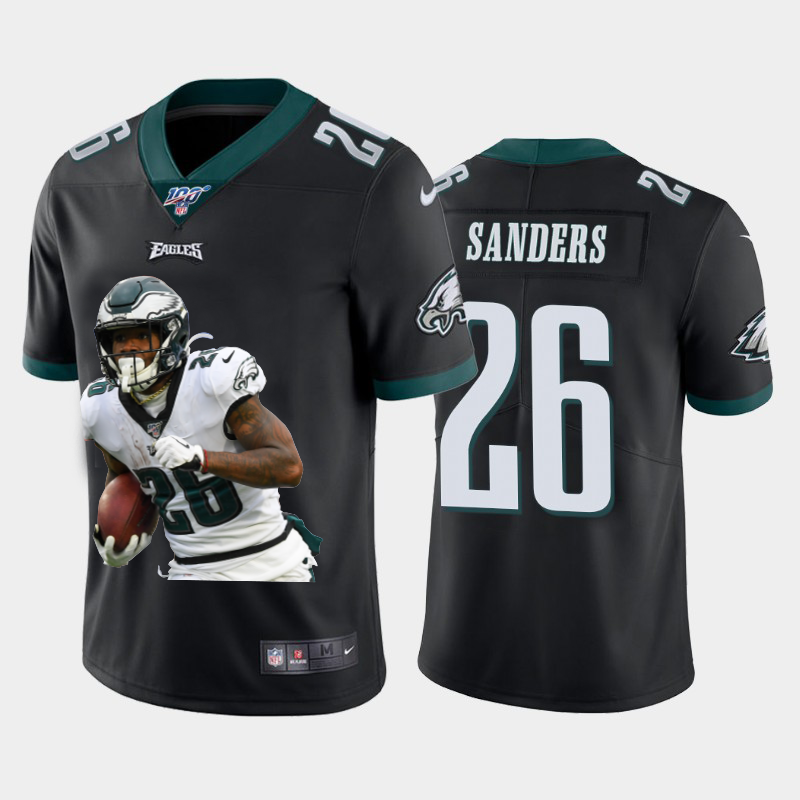 Philadelphia Eagles #26 Miles Sanders Nike Team Hero 2 Vapor Limited NFL 100 Jersey Black