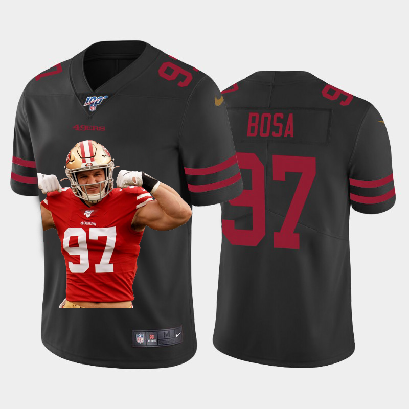 San Francisco 49ers #97 Nick Bosa Nike Team Hero 2 Vapor Limited NFL 100 Jersey Black