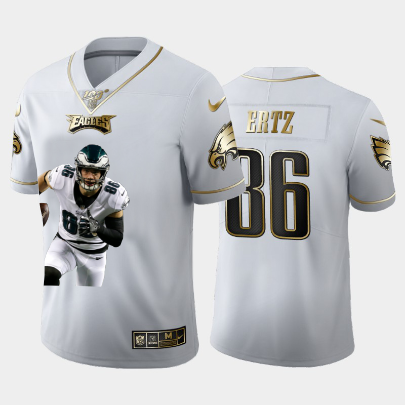 Philadelphia Eagles #86 Zach Ertz Nike Team Hero 3 Vapor Limited NFL 100 Jersey White Golden