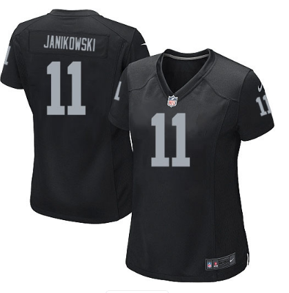 Women's Nike Oakland Raiders 11 Sebastian Janikowski Game Black Team Color NFL Jersey