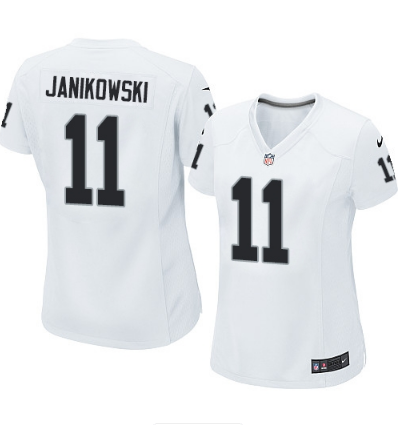 Women's Nike Oakland Raiders 11 Sebastian Janikowski Elite White NFL Jersey