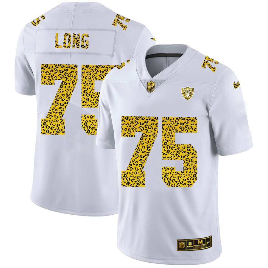 Las Vegas Raiders #75 Howie Long Men's Nike Flocked Leopard Vapor Limited NFL Jersey White