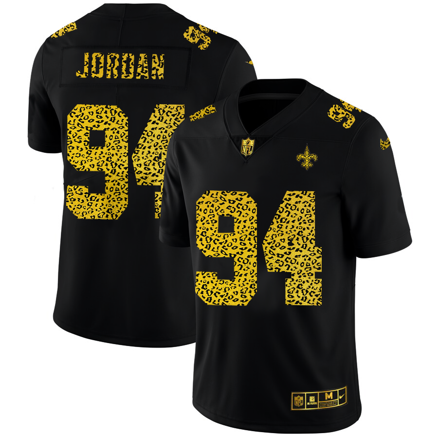 New Orleans Saints #94 Cameron Jordan Men's Nike Leopard Fashion Vapor Limited NFL Jersey Black