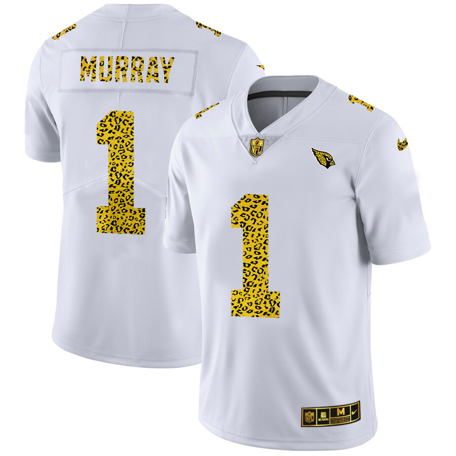 Arizona Cardinals #1 Kyler Murray Men's Nike Flocked Leopard Vapor Limited NFL Jersey White