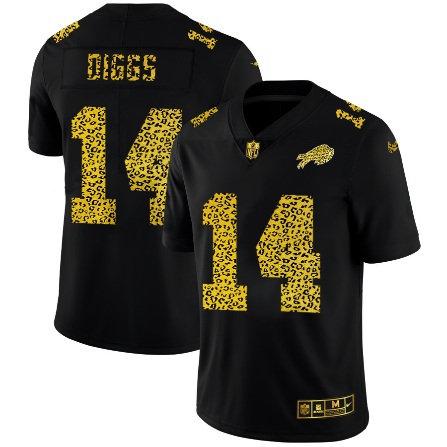 Buffalo Bills #14 Stefon Diggs Men's Nike Leopard Fashion Vapor Limited NFL Jersey Black