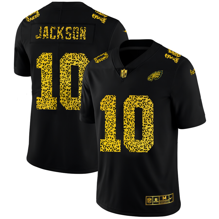 Philadelphia Eagles #10 Desean Jackson Men's Nike Leopard Fashion Vapor Limited NFL Jersey Black