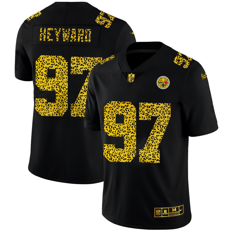 Pittsburgh Steelers #97 Cameron Heyward Men's Nike Leopard Fashion Vapor Limited NFL Jersey Black