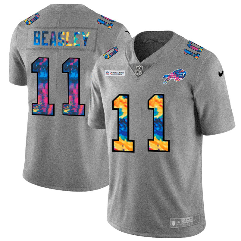 Buffalo Bills #11 Cole Beasley Men's Nike Multi-Color 2020 NFL Crucial Catch NFL Jersey Greyheather