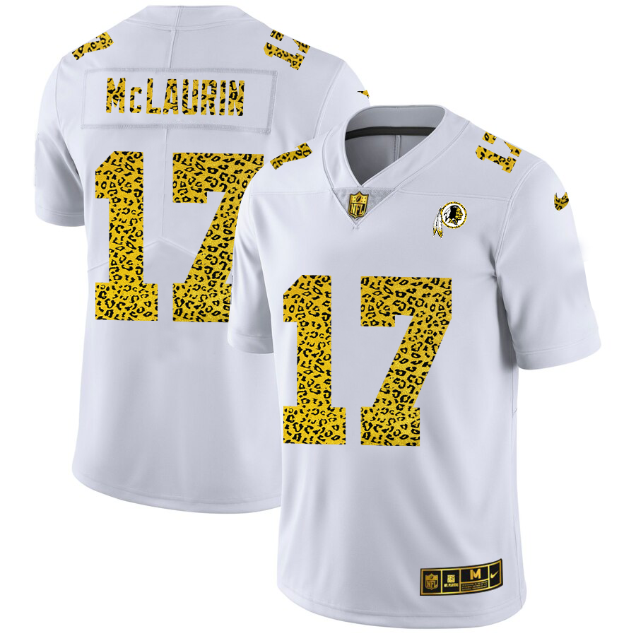 Washington Redskins #17 Terry McLaurin Men's Nike Flocked Leopard Vapor Limited NFL Jersey White