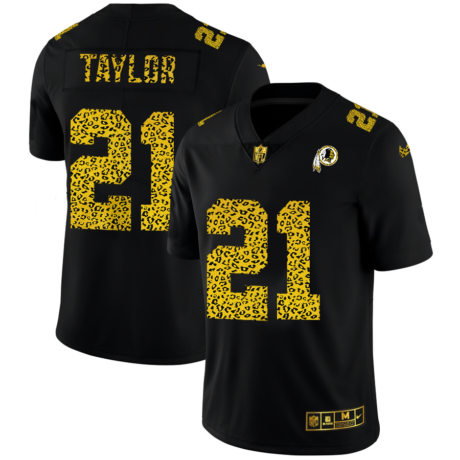 Washington Redskins #21 Sean Taylor Men's Nike Leopard Fashion Vapor Limited NFL Jersey Black