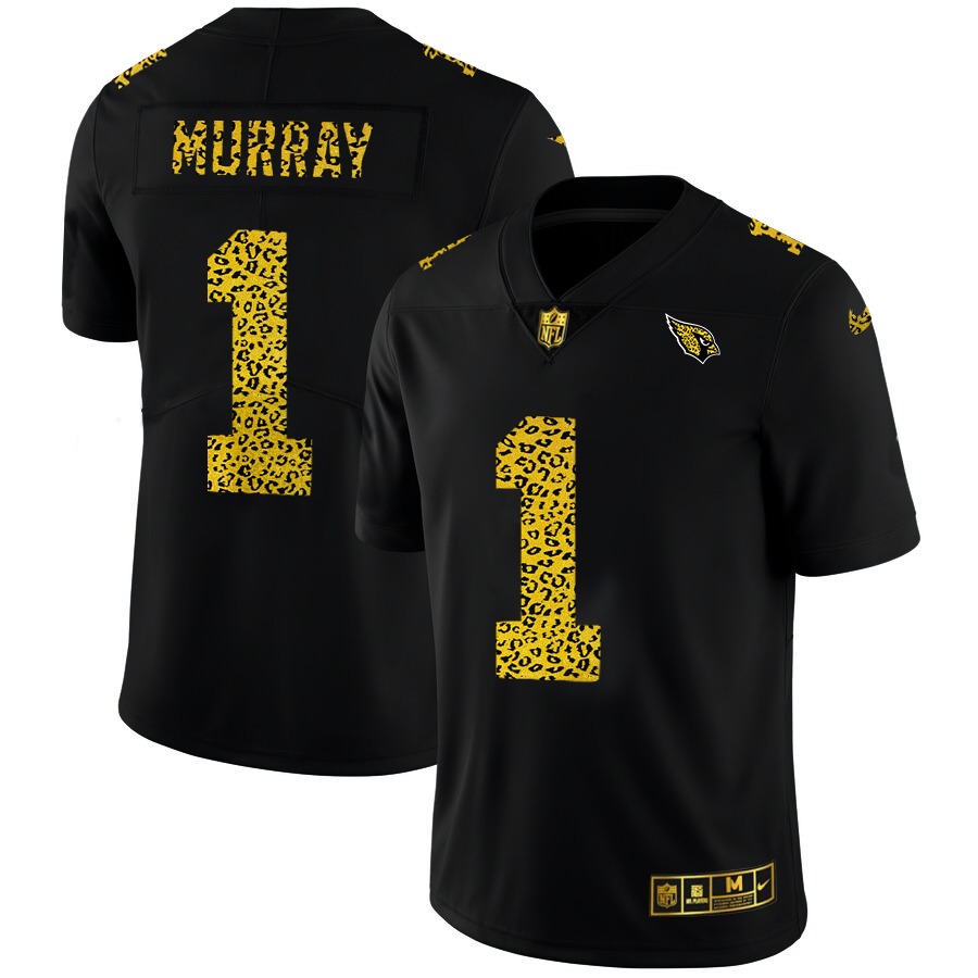 Arizona Cardinals #1 Kyler Murray Men's Nike Leopard Fashion Vapor Limited NFL Jersey Black