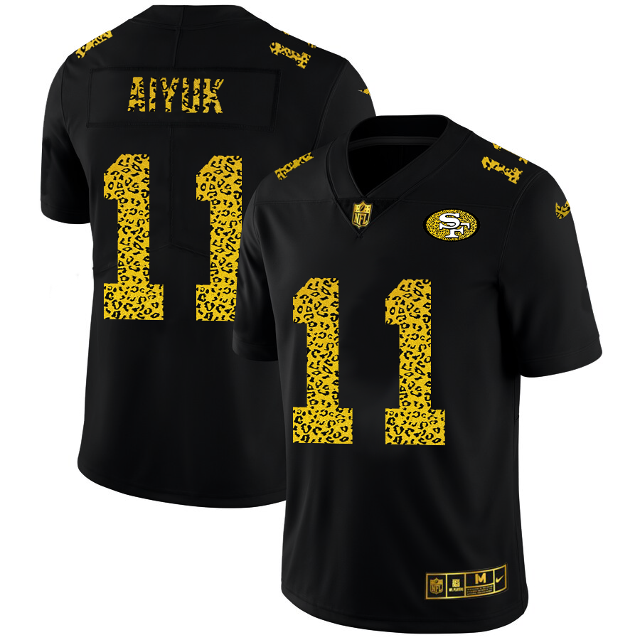 San Francisco 49ers #11 Brandon Aiyuk Men's Nike Leopard Fashion Vapor Limited NFL Jersey Black