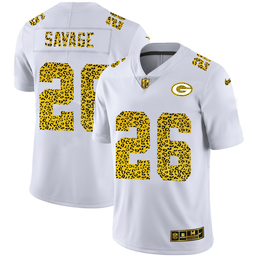 Green Bay Packers #26 Darnell Savage Jr. Men's Nike Flocked Leopard Vapor Limited NFL Jersey White