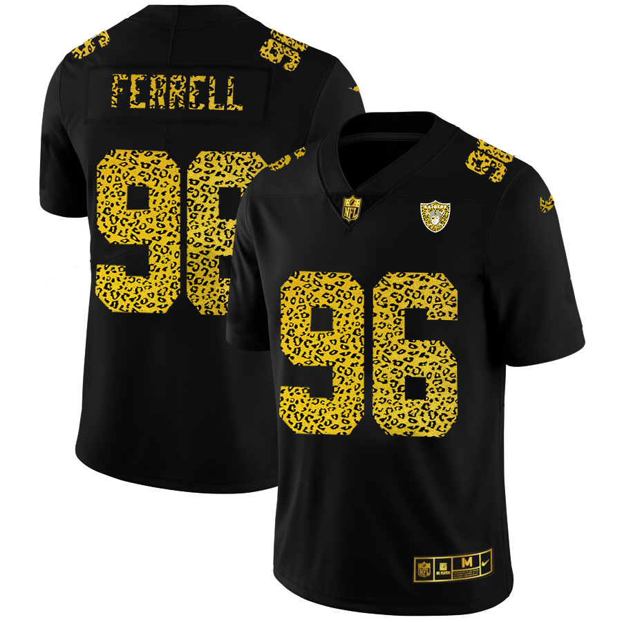 Las Vegas Raiders #96 Clelin Ferrell Men's Nike Leopard Fashion Vapor Limited NFL Jersey Black