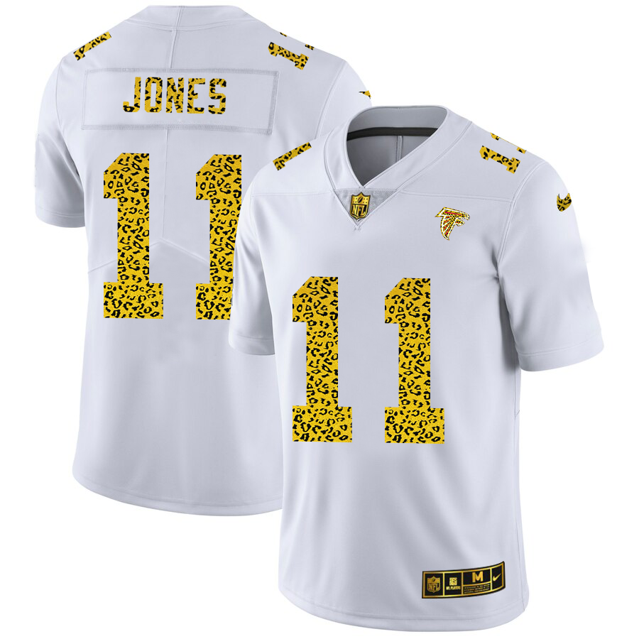 Atlanta Falcons #11 Julio Jones Men's Nike Flocked Leopard Vapor Limited NFL Jersey White