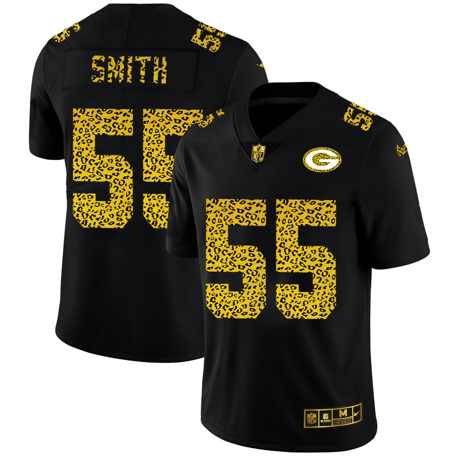 Green Bay Packers #55 Za'Darius Smith Men's Nike Leopard Fashion Vapor Limited NFL Jersey Black