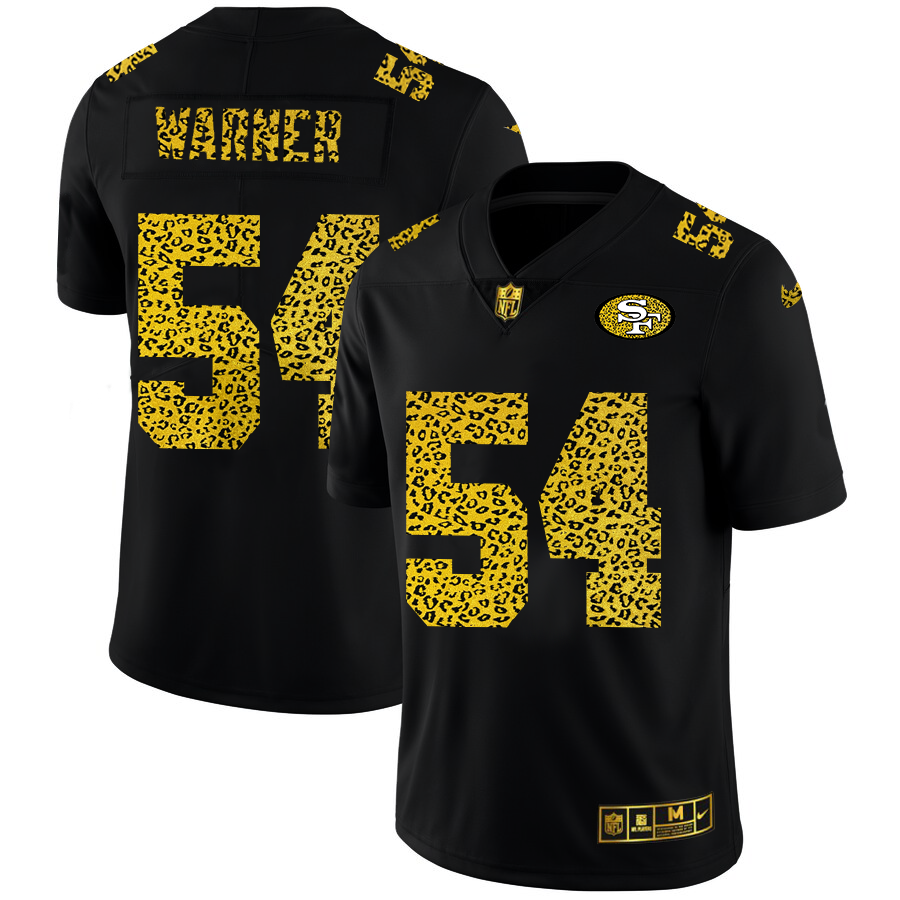 San Francisco 49ers #54 Fred Warner Men's Nike Leopard Fashion Vapor Limited NFL Jersey Black