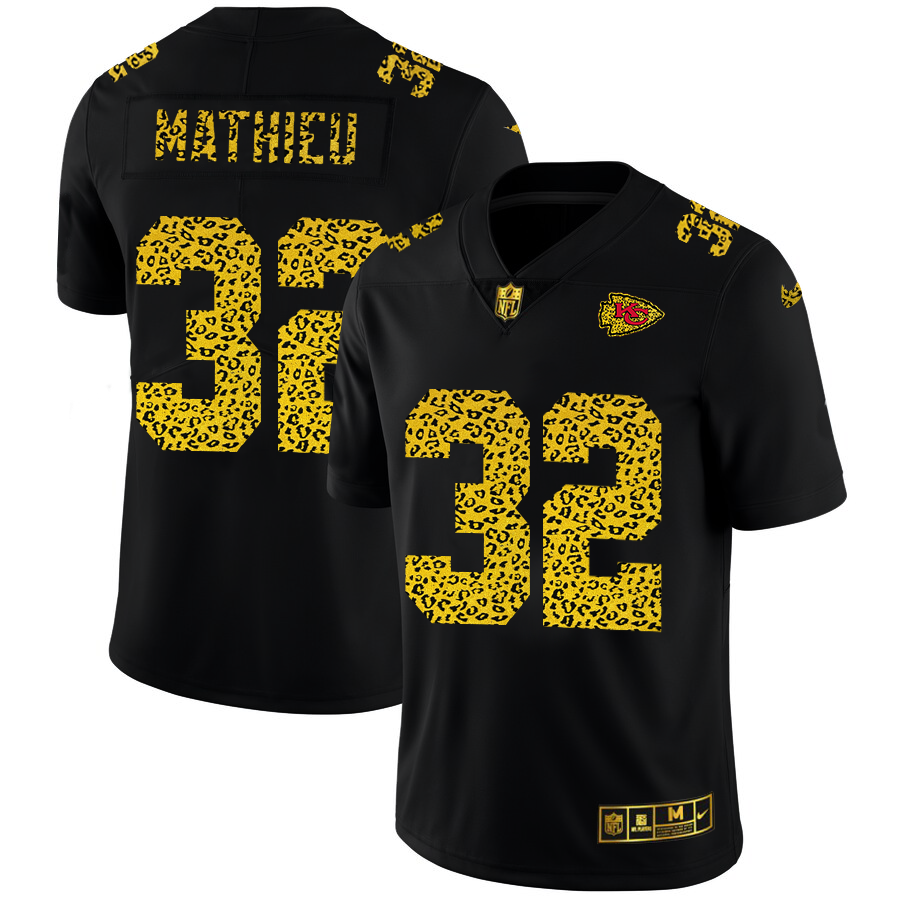 Kansas City Chiefs #32 Tyrann Mathieu Men's Nike Leopard Fashion Vapor Limited NFL Jersey Black